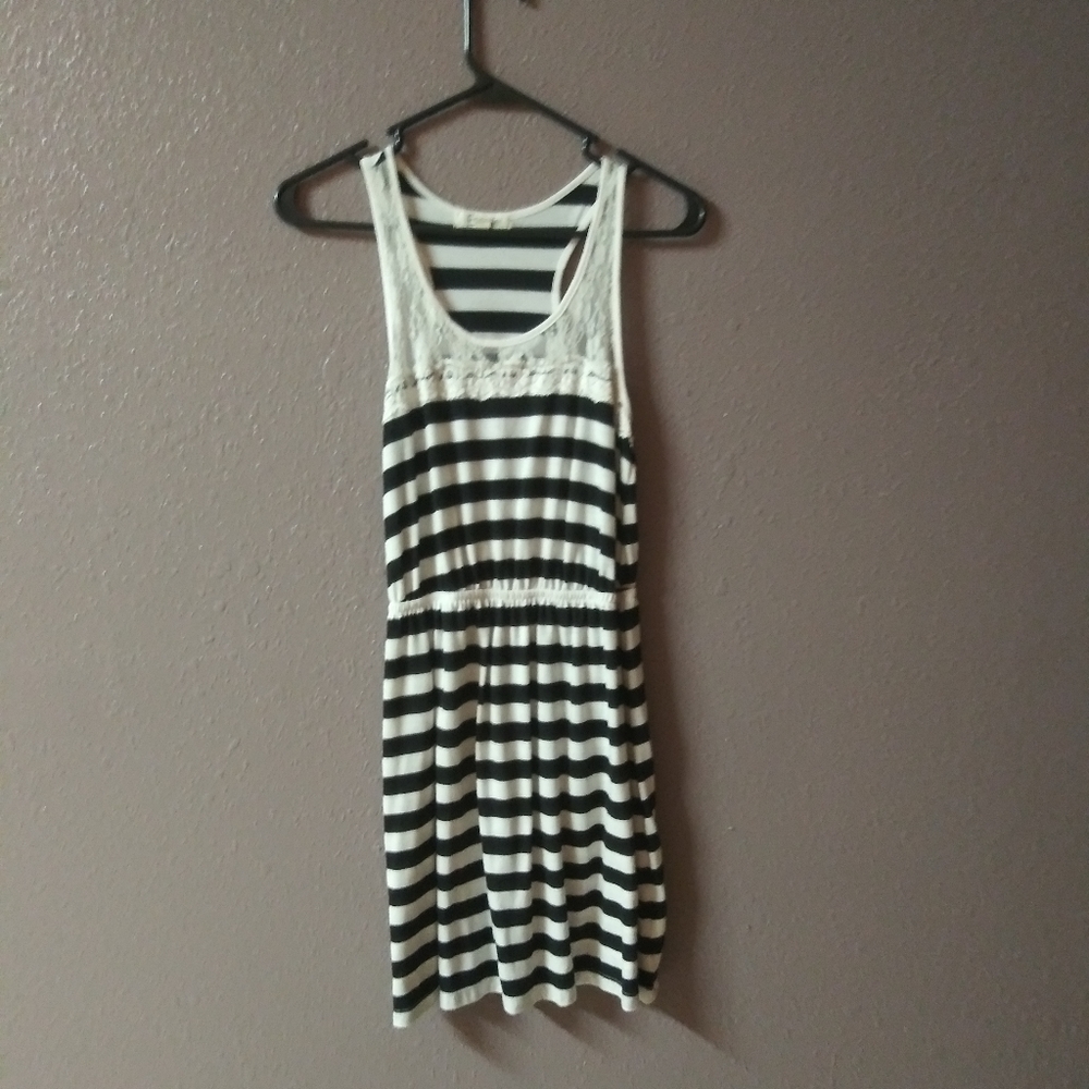 Black and white midi dress